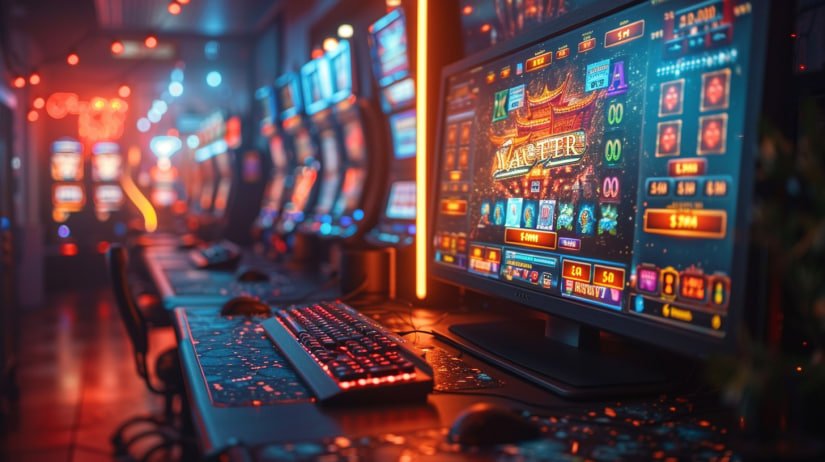 မိုဘိုင်းဖုန်းဖြင့် Slot Game Spin ကစားနေသောပုံ Free Spin Feature ဝင်ရောက်နေသောပုံ